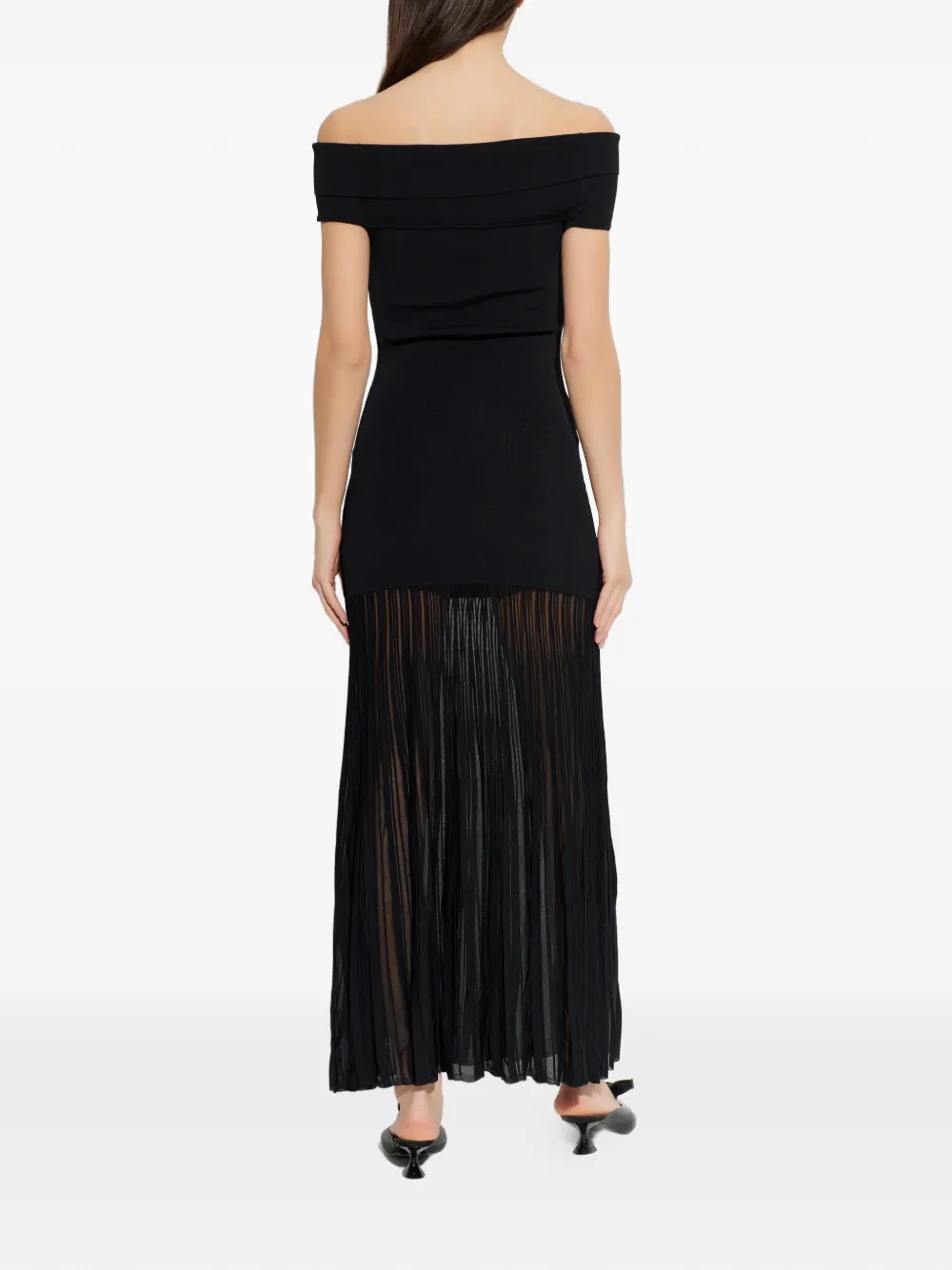 Michael Kors Off-shoulder jurk met doorzichtig vlak Zwart