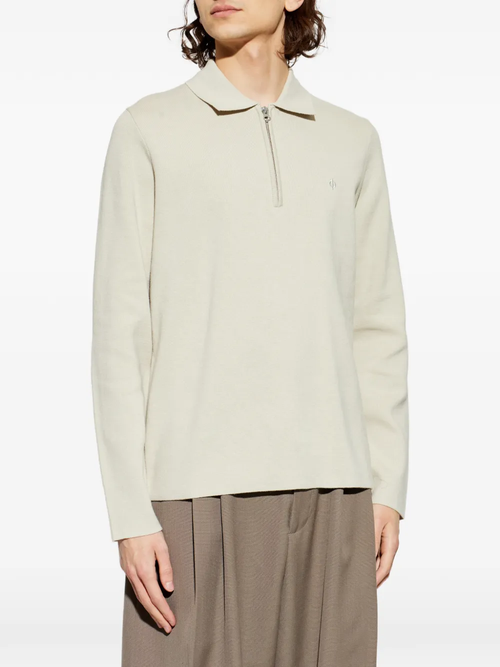  Samsoe Samsoe Zip Polo Shirt - Neutrals 