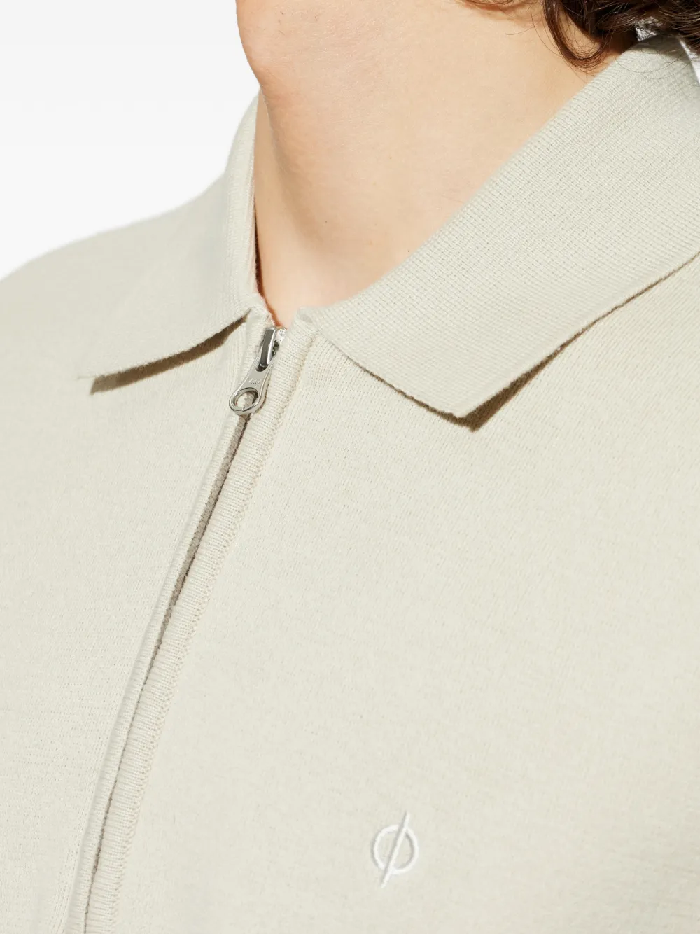 SAMSOE Poloshirt met rits Beige