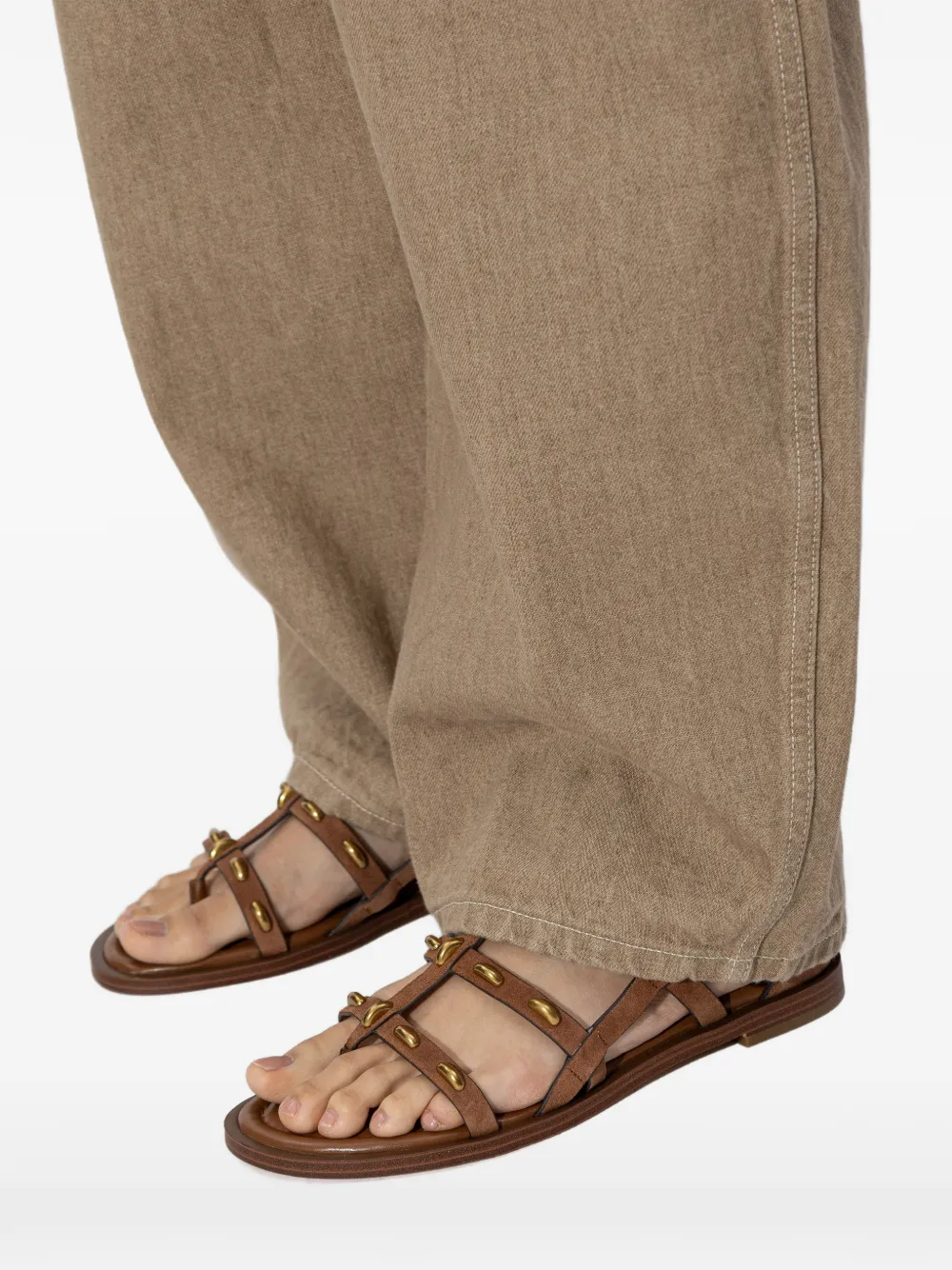 Michael Kors Sandalen met studs en bandjes Bruin
