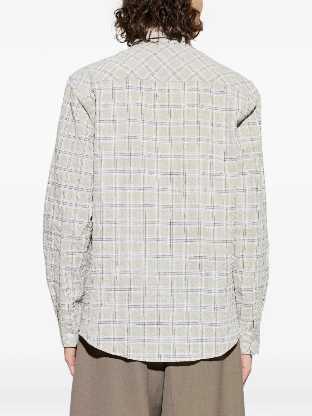 SAMSOE Geruit overhemd Beige