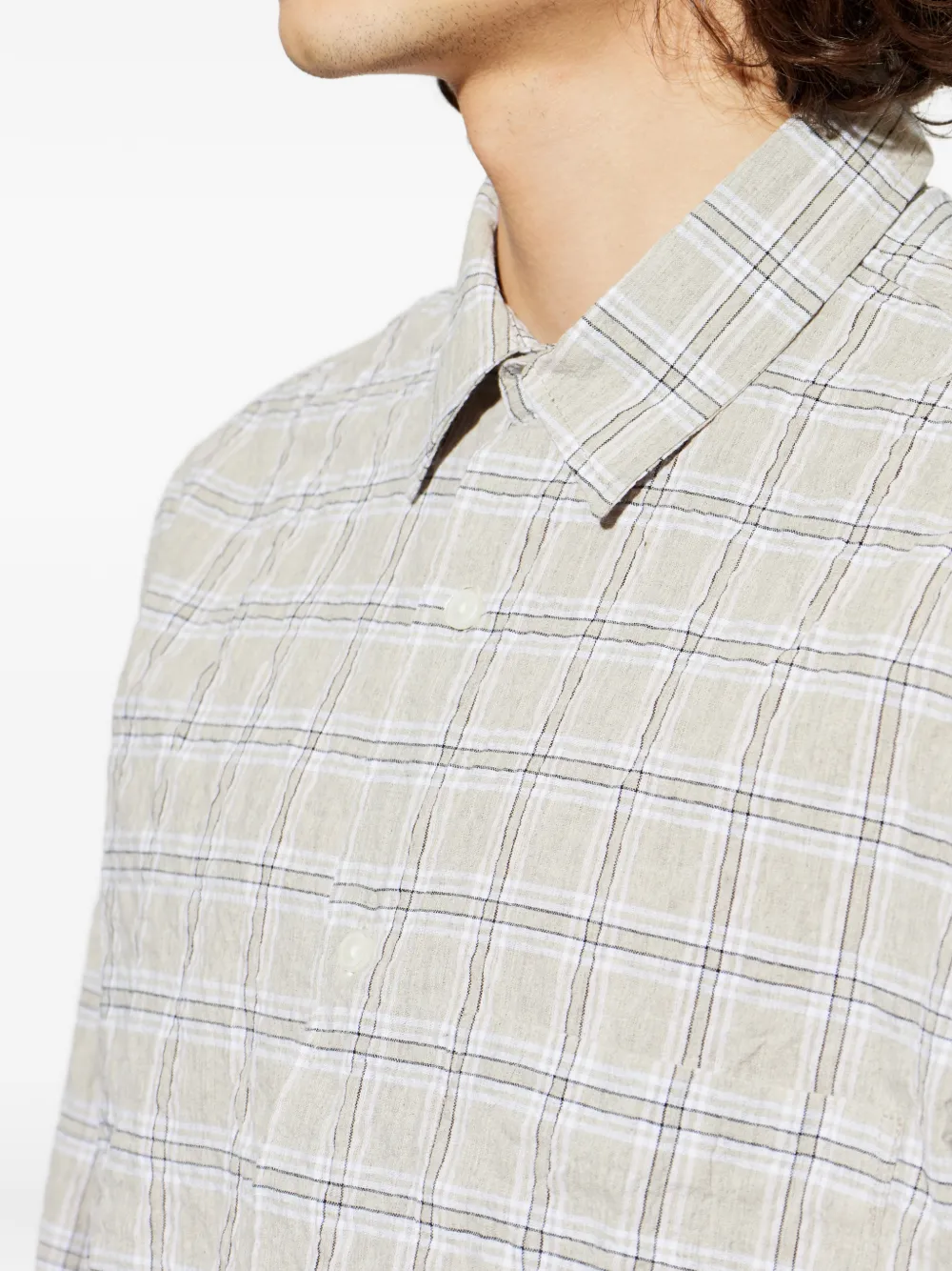 SAMSOE Geruit overhemd Beige