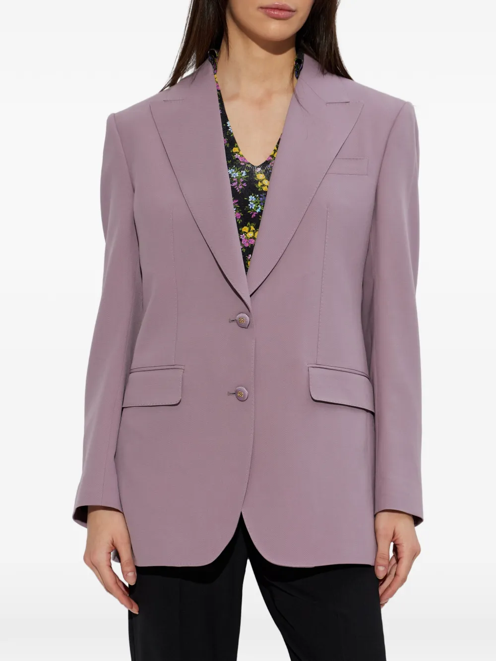 Dolce & Gabbana Blazer met knoopsluiting en V-hals Paars