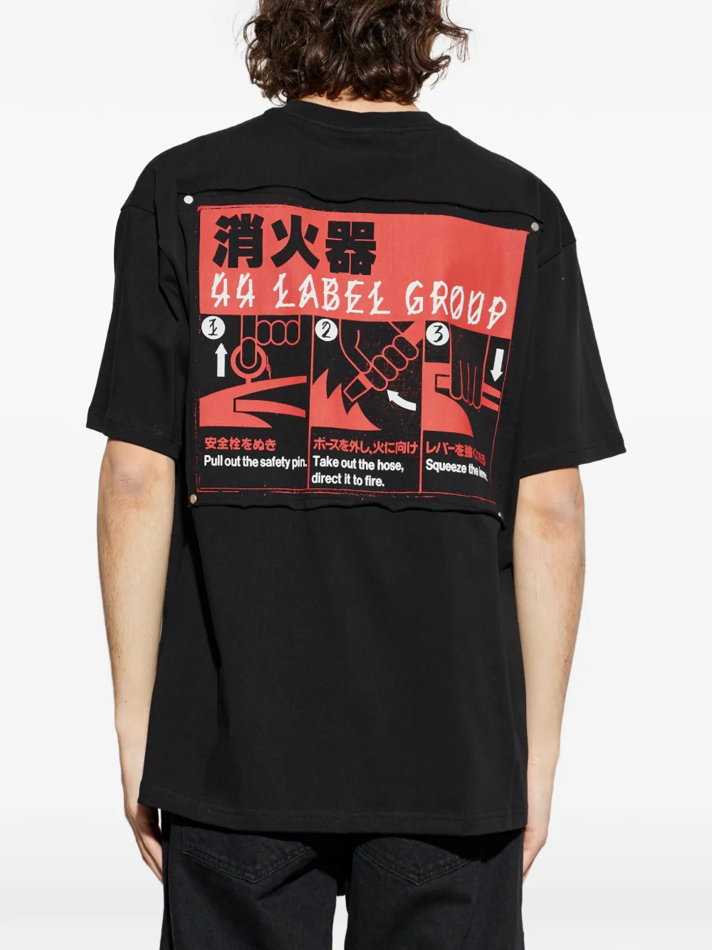 44 LABEL GROUP T-shirt met grafische print Zwart
