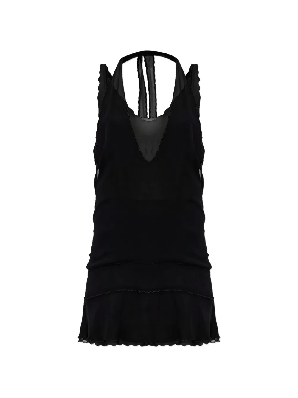 KNWLS sleeveless tiered mini dress - Nero