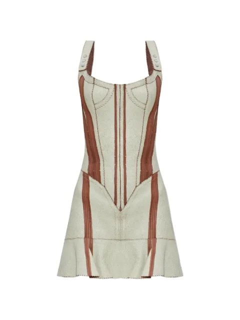 KNWLS Scallop striped mini dress