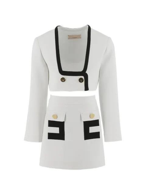 Elisabetta Franchi La Mia Bambina logo-detail skirt and jacket set