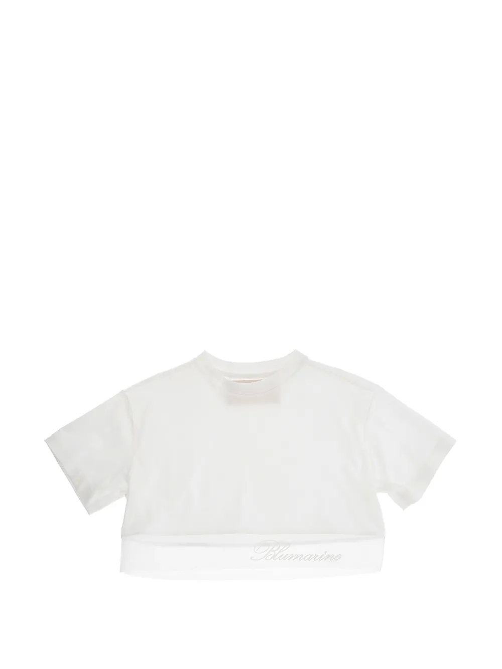 Miss Blumarine semi sheer-panel T-shirt - Bianco