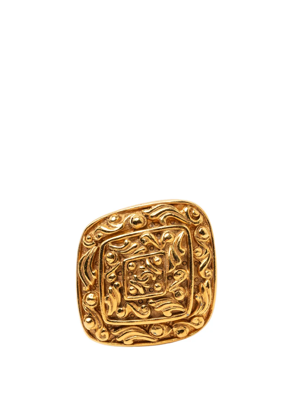 CHANEL Pre-Owned 20th Century CC Gold Plated Diamond Brooch costume brooch - Oro