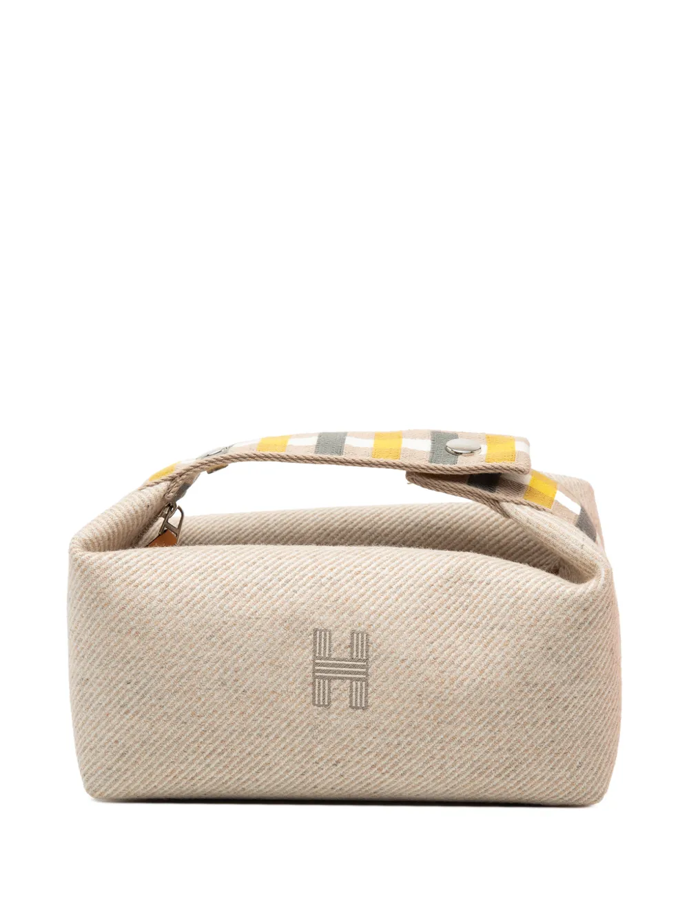 Hermès Pre-Owned 2020-2025 Small Wool Bride A Brac Au Carre Case vanity bag - Marrone