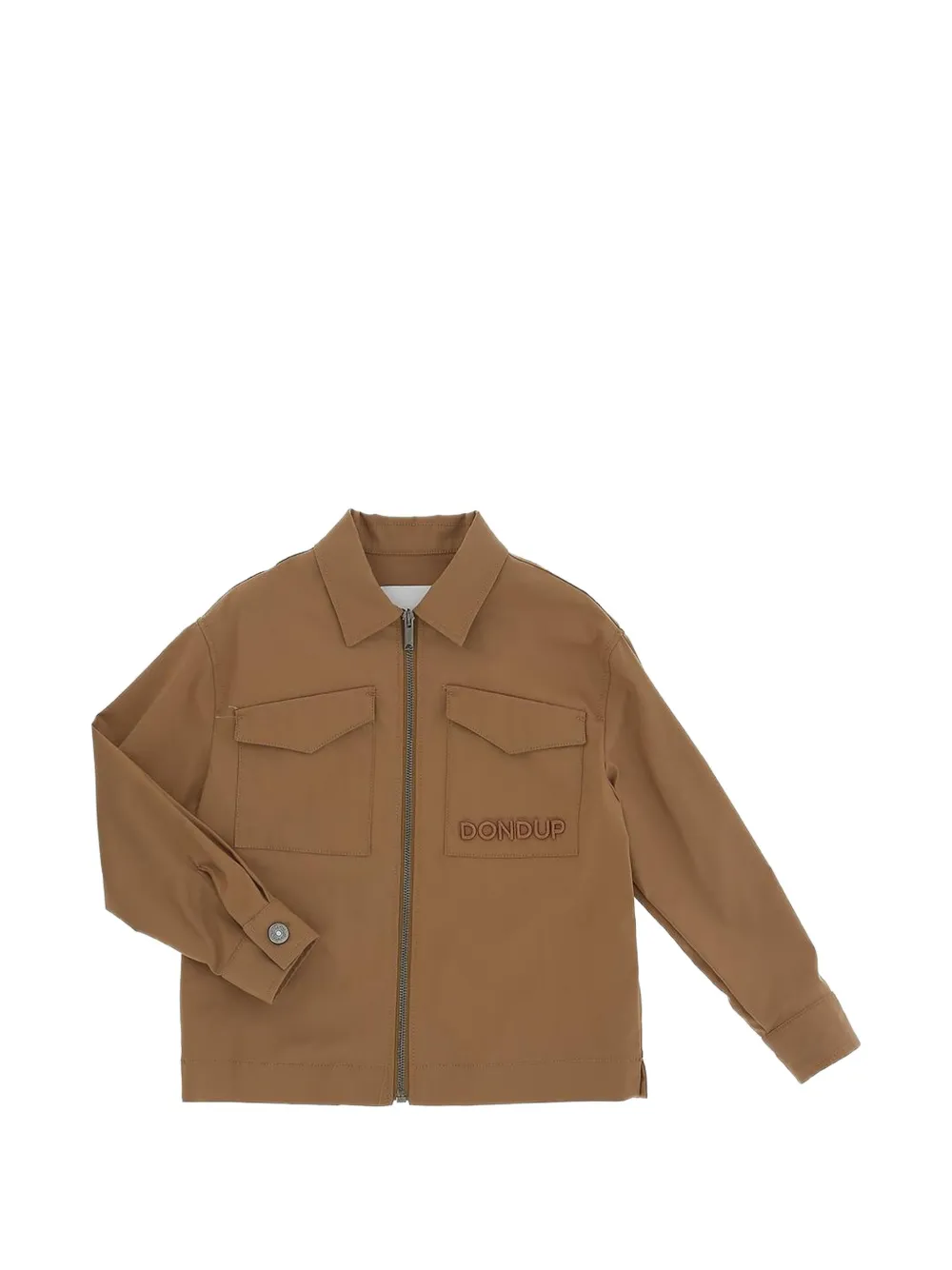 Dondup Kids' Logo-lettering Jacket In Brown