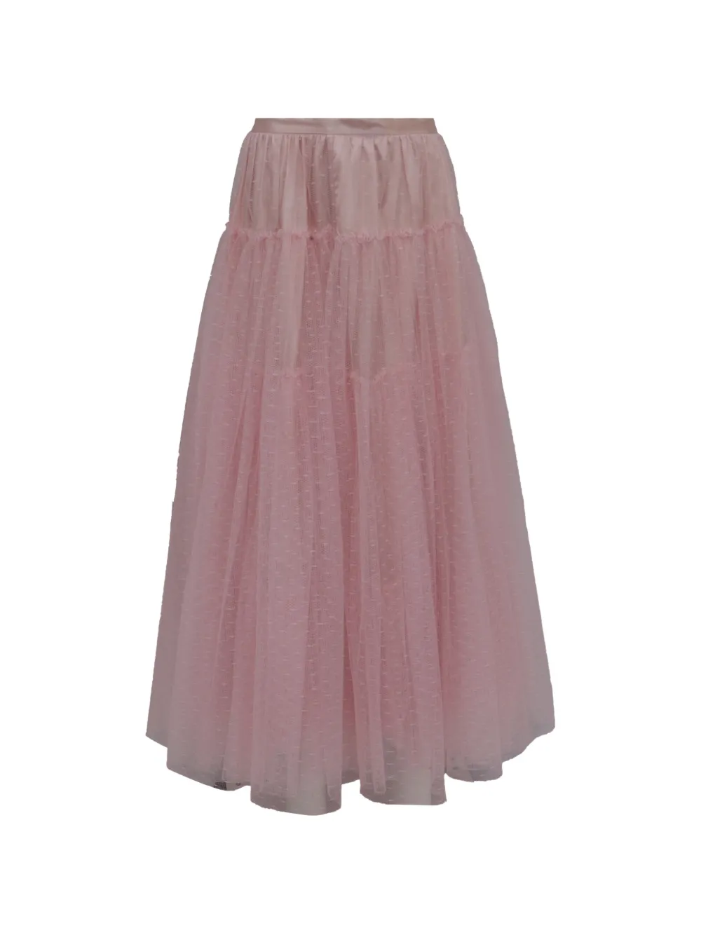 Pre-owned Loveshackfancy Swiss Dot Tiered Skirt In Pink