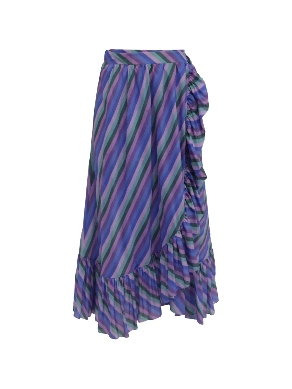 ZIMMERMANN 2021 Poppy frill wrap midi skirt - Blu