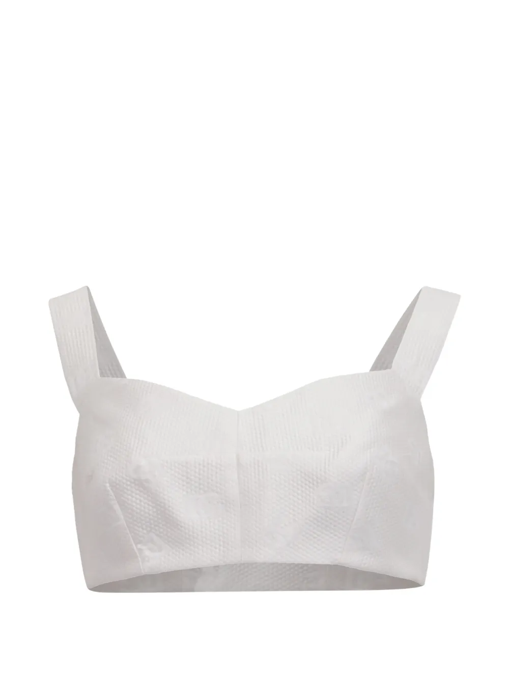 Dolce & Gabbana Pre-Owned logo-jacquard cropped top - Bianco