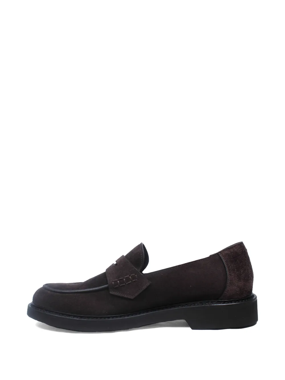 Canali Penny leren loafers met vlakken Bruin