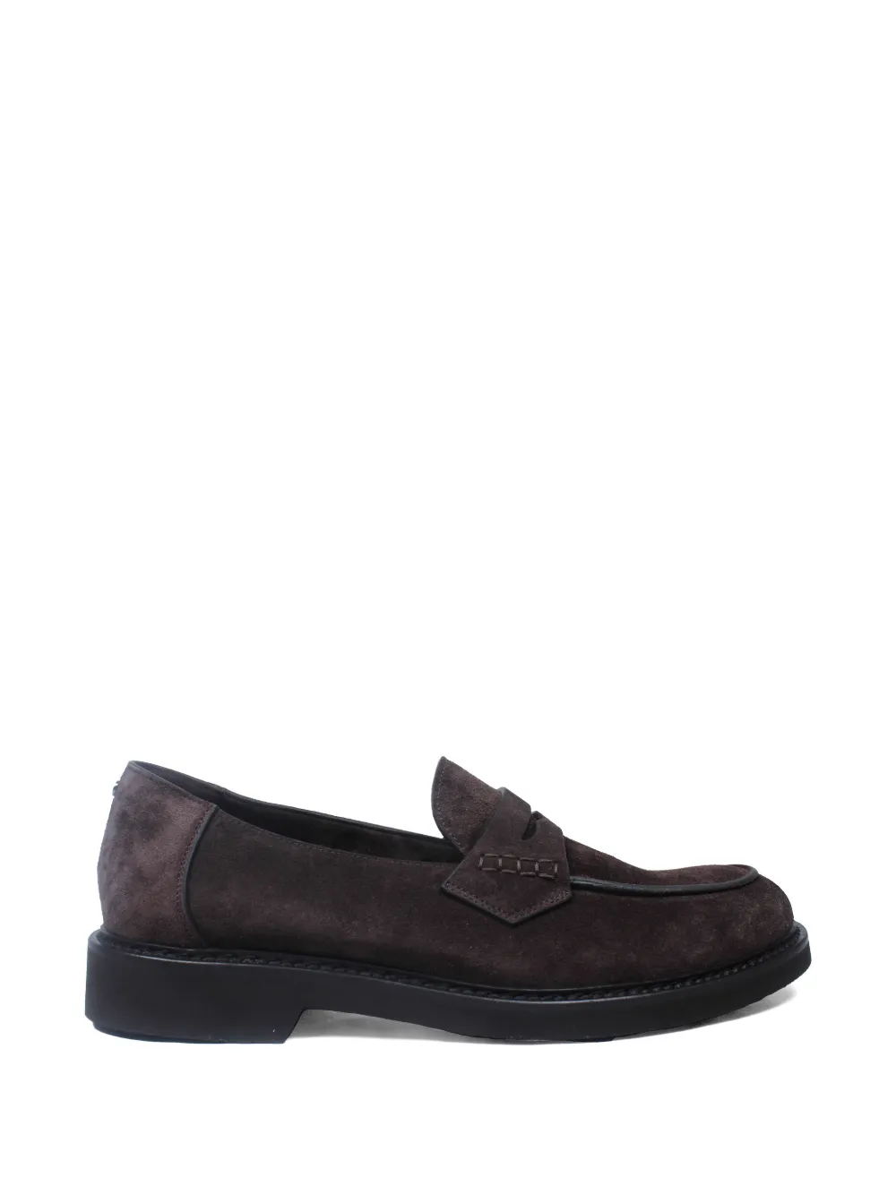 Canali panelled penny leather loafers - Marrone