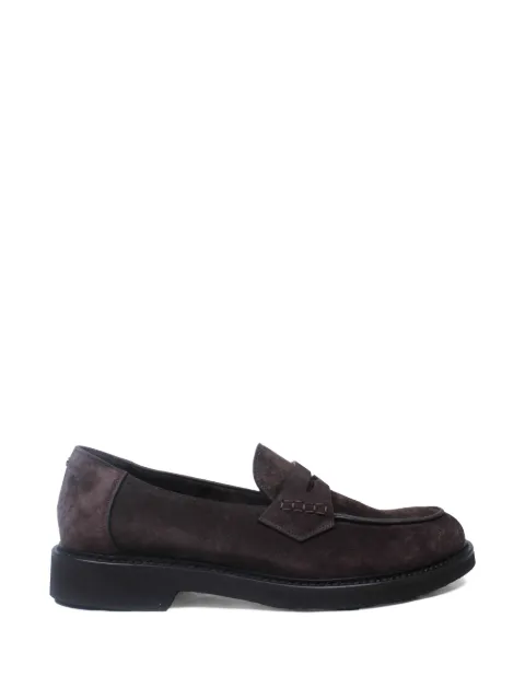 Canali panelled penny leather loafers