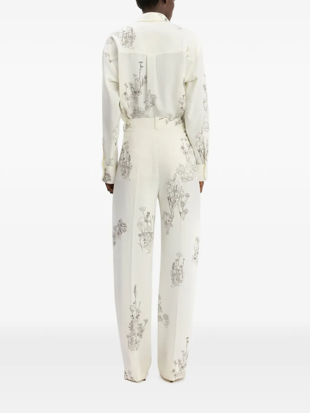Victoria Beckham Broek met bloemenprint Beige