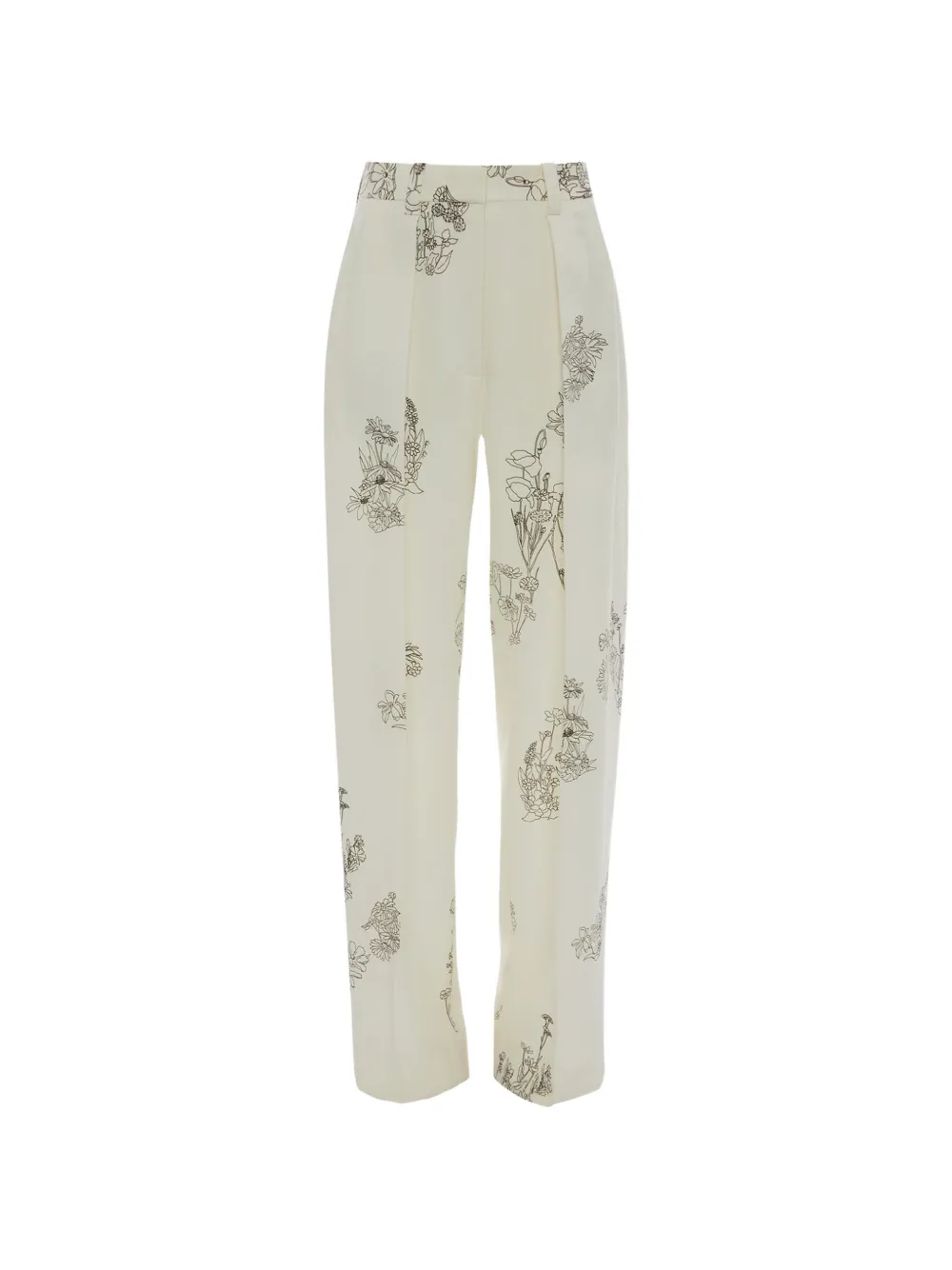 Victoria Beckham Wide-leg Floral Trousers In Gray