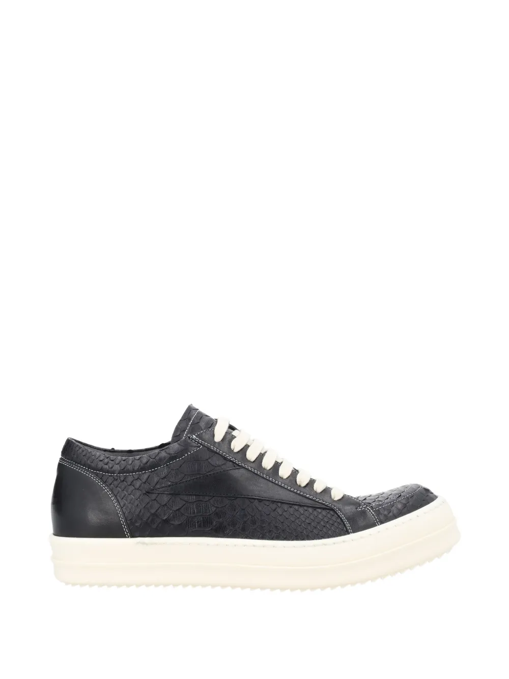 Rick Owens lace-up python-leather sneakers - Nero