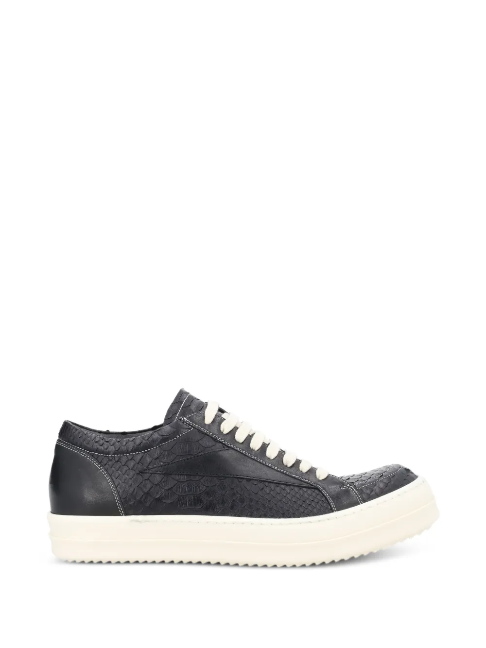 Rick Owens lace-up python-leather sneakers - Nero
