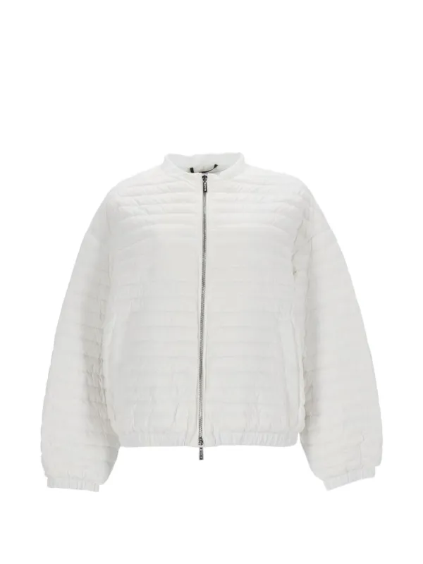 Moorer Zip-up Quilted Jacket in White
