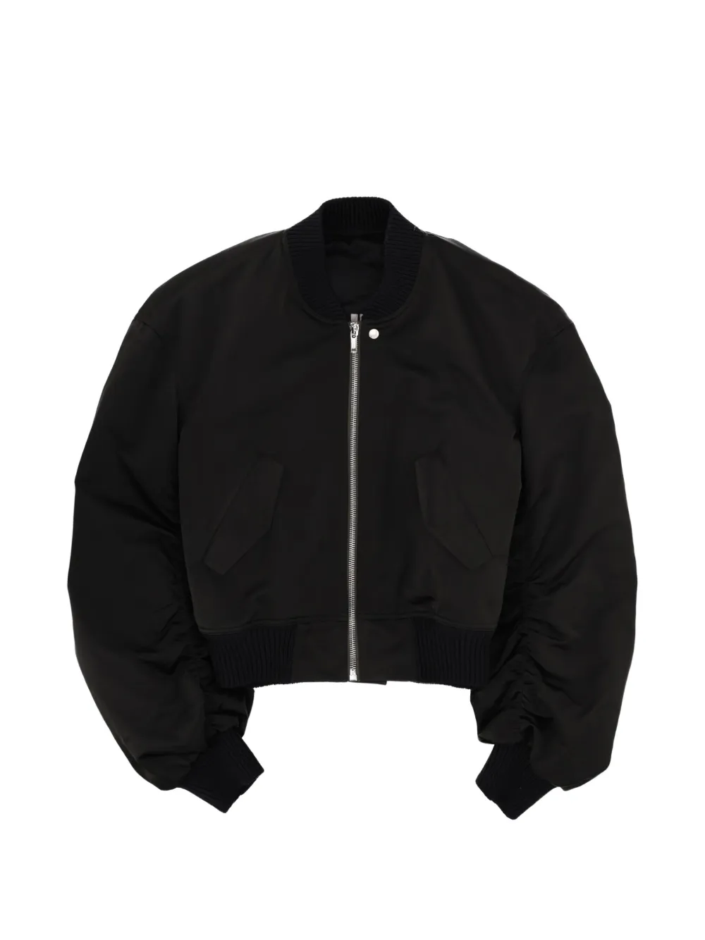 Rick Owens zip-fastenig ribbed bomber jacket - Schwarz