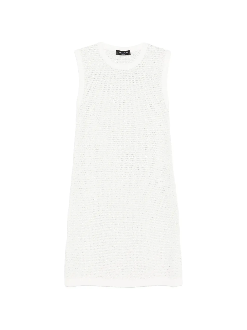 Fabiana Filippi crew-neck sleeveless mini dress - Bianco