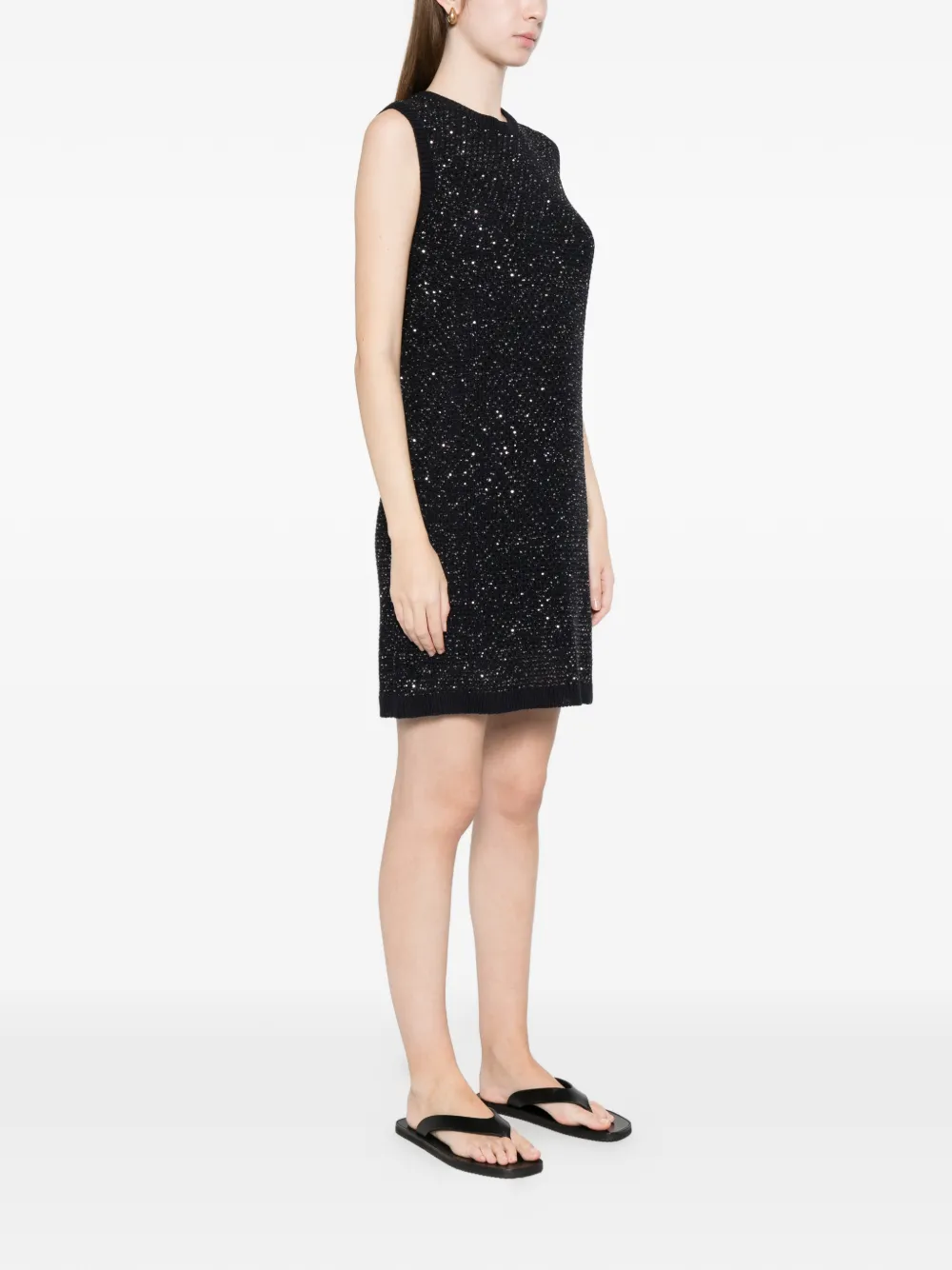 Fabiana Filippi Verfraaide mini-jurk Blauw