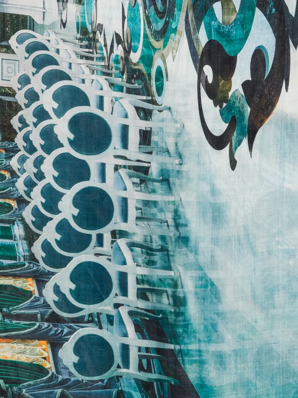 Faliero Sarti Sjaal met print Blauw