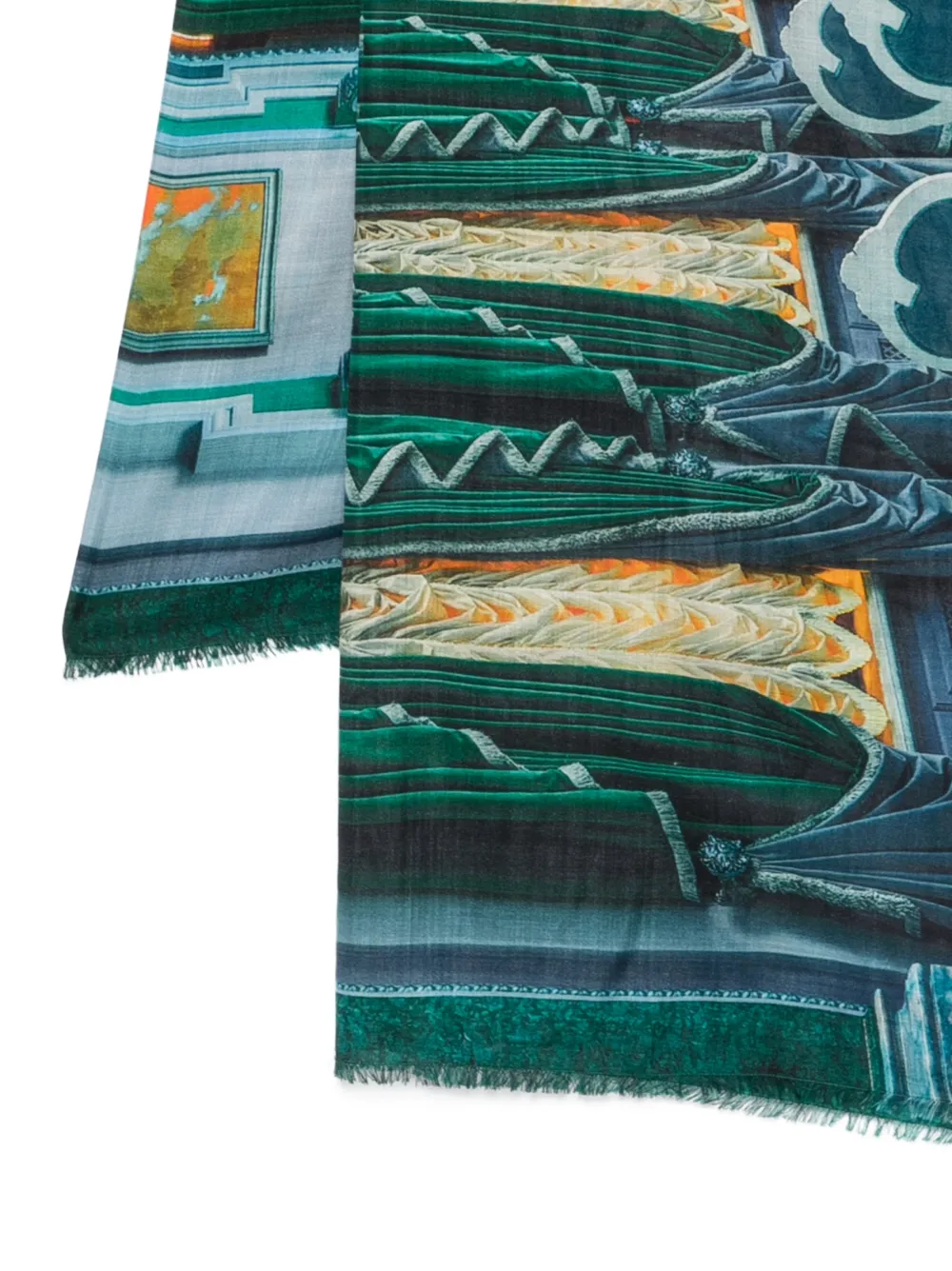Faliero Sarti Sjaal met print Blauw
