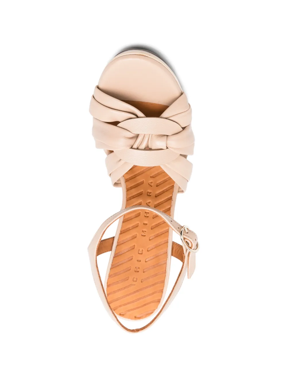 Chie Mihara knotted platform leather sandals Beige