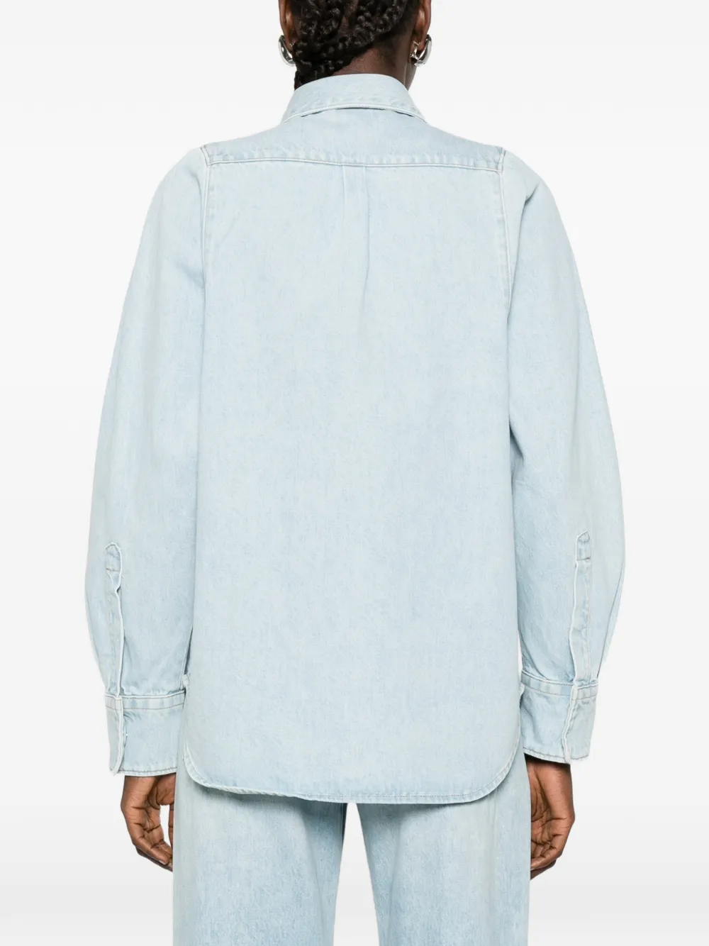 Bite Studios Puff-sleeve Denim Shirt In Multi