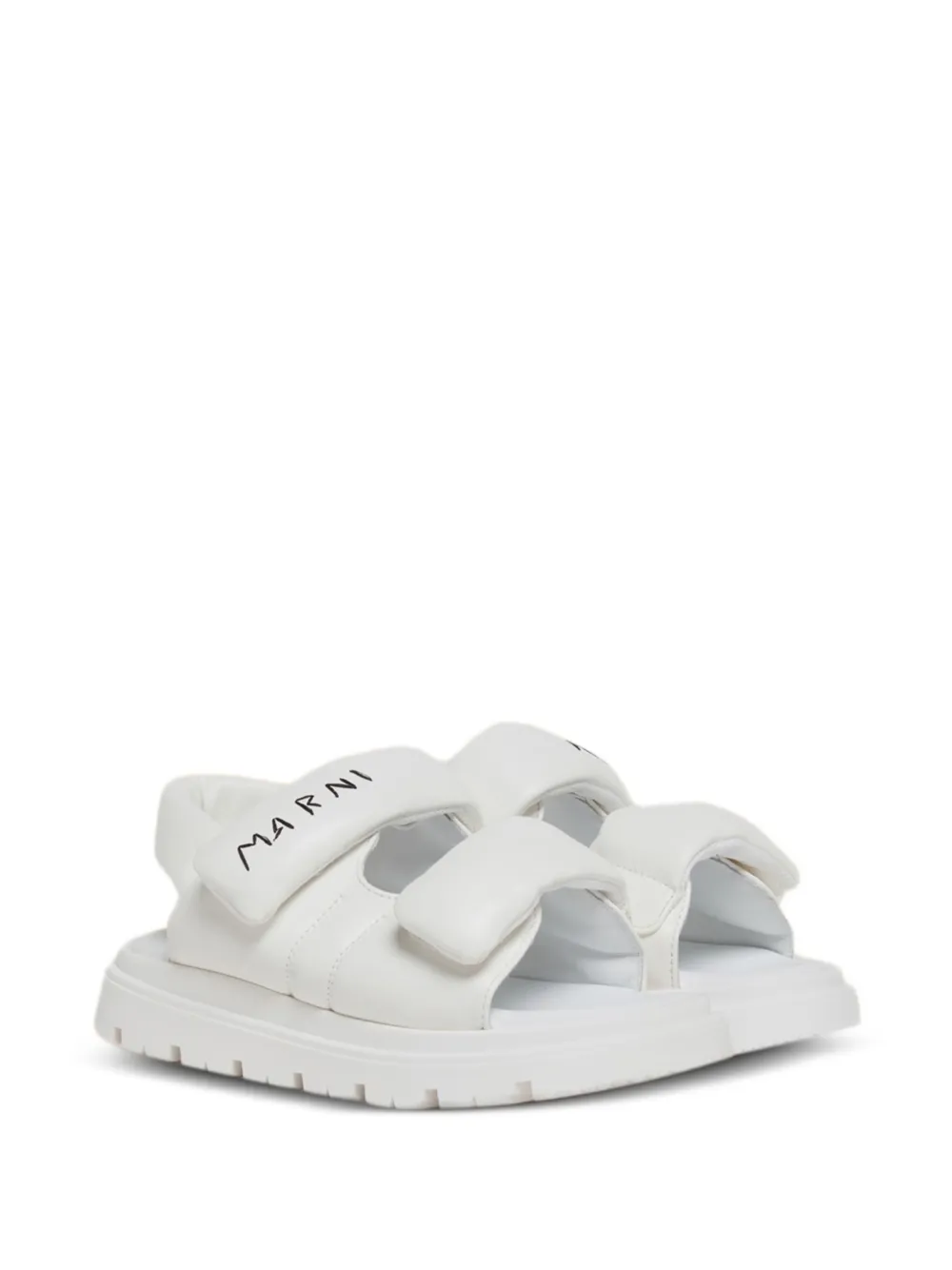 Marni Kids Gewatteerde sneakers met logo Wit