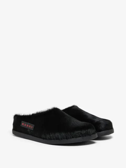 Marni Kids printed leather patch sabot