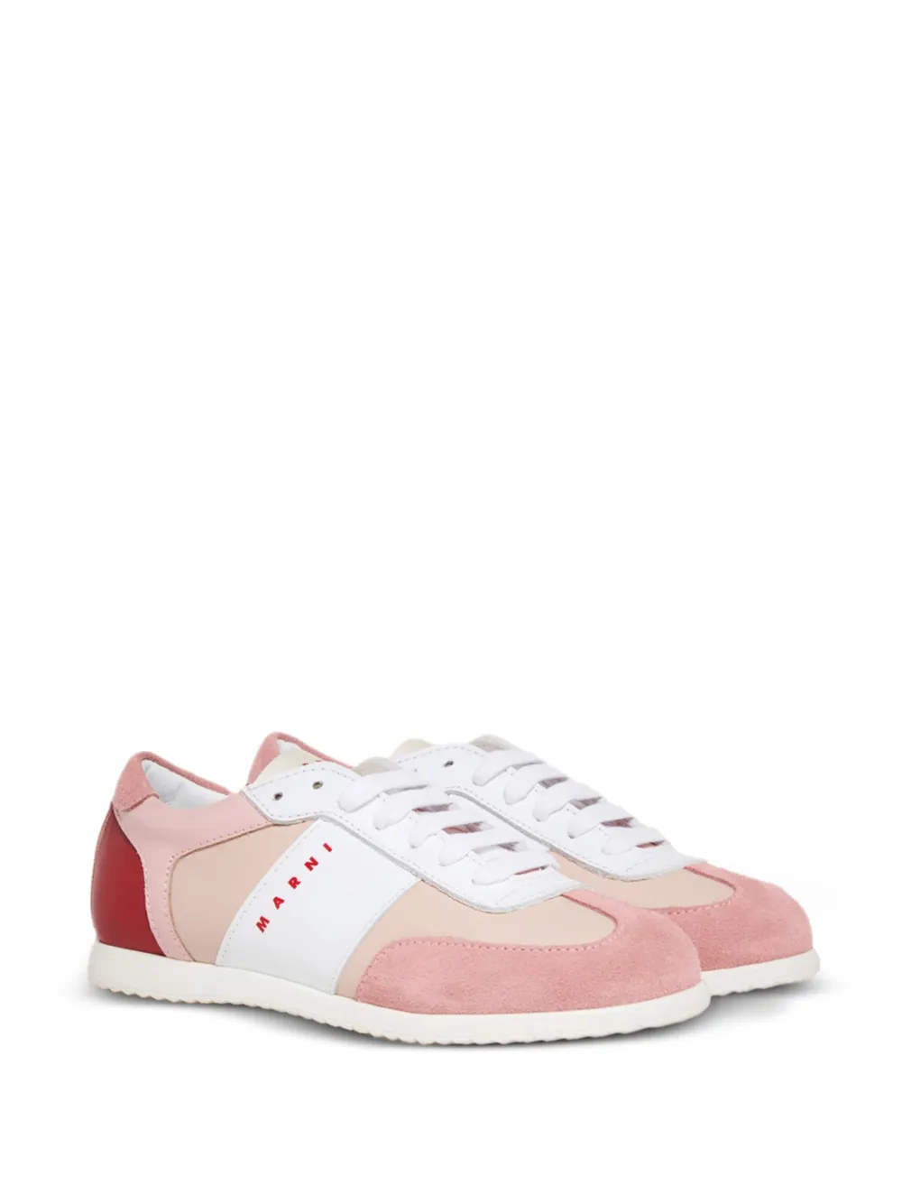 Marni Kids Sneakers met colourblocking en print Roze