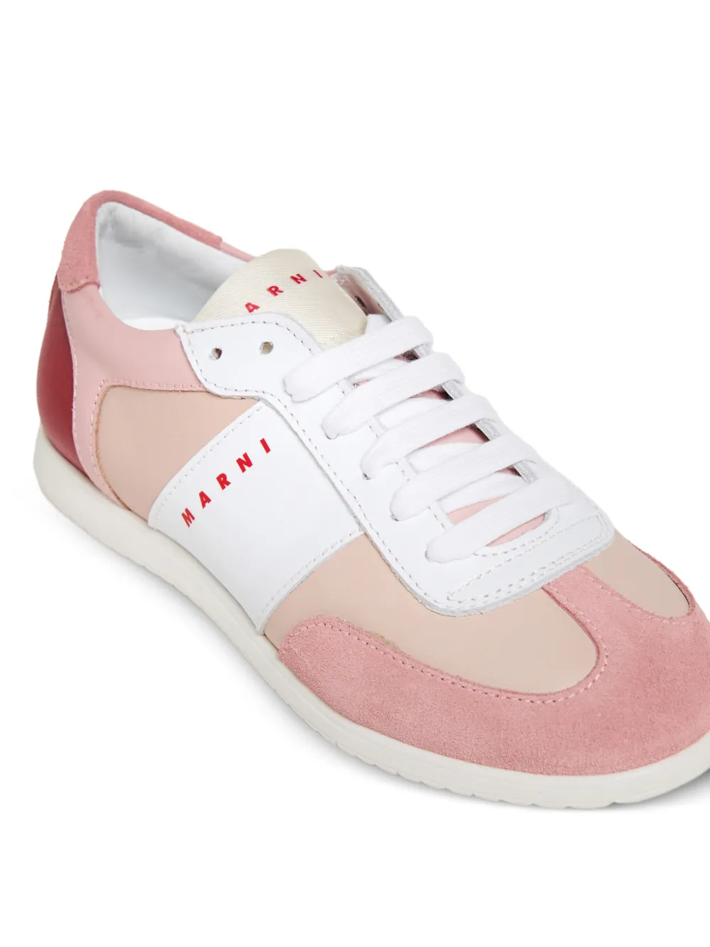 Marni Kids Sneakers met colourblocking en print Roze