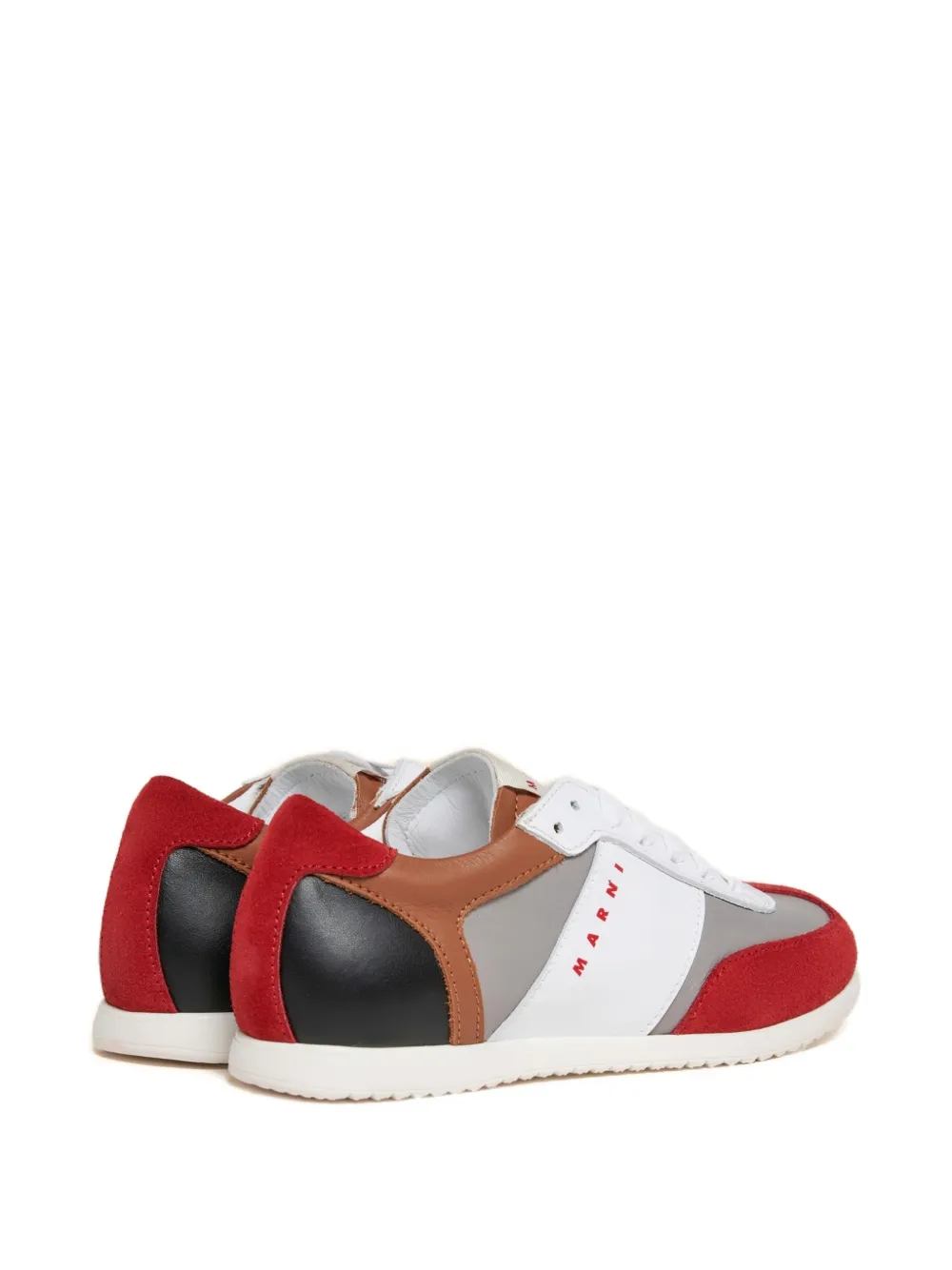 Marni Kids Sneakers met colourblocking en print Rood