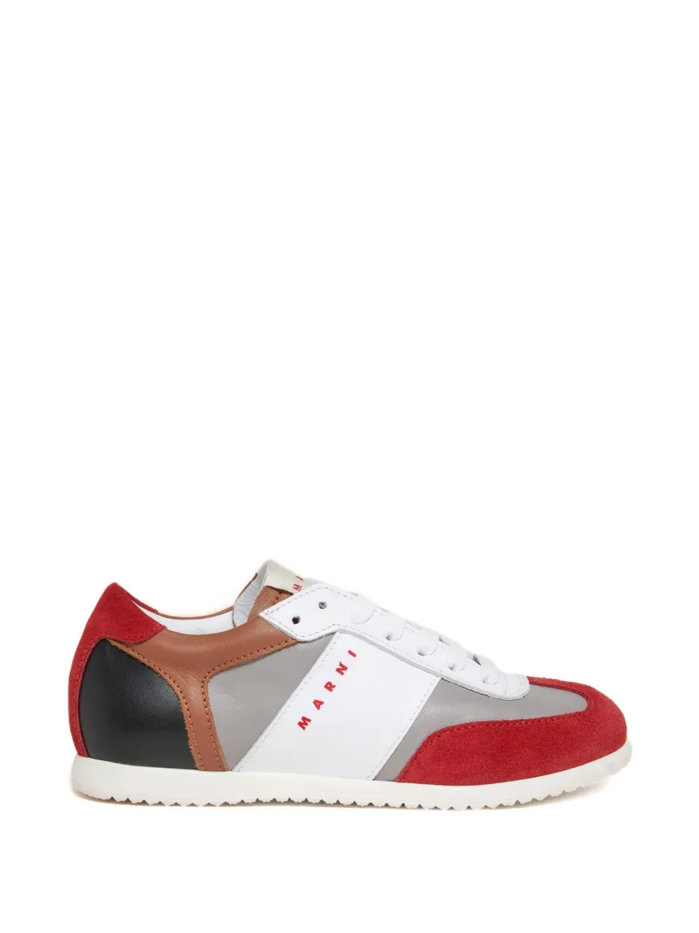 Marni Kids Sneakers met colourblocking en print Rood