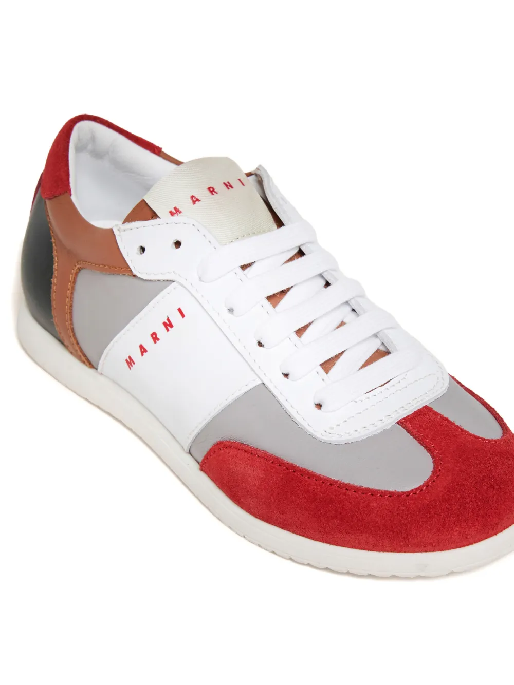 Marni Kids Sneakers met colourblocking en print Rood