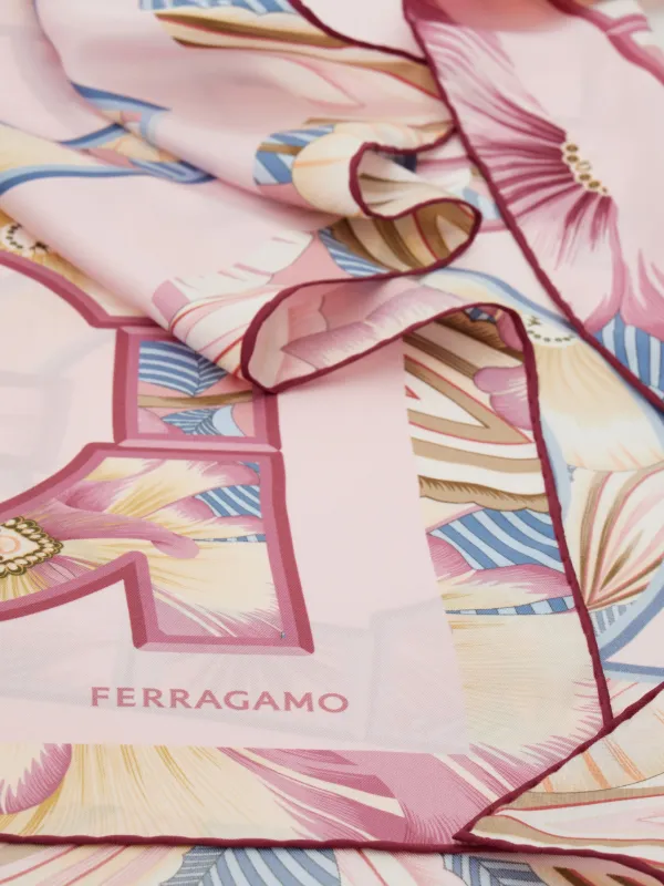 Ferragamo ガンチーニ フローラル スカーフ | ピンク | FARFETCH JP