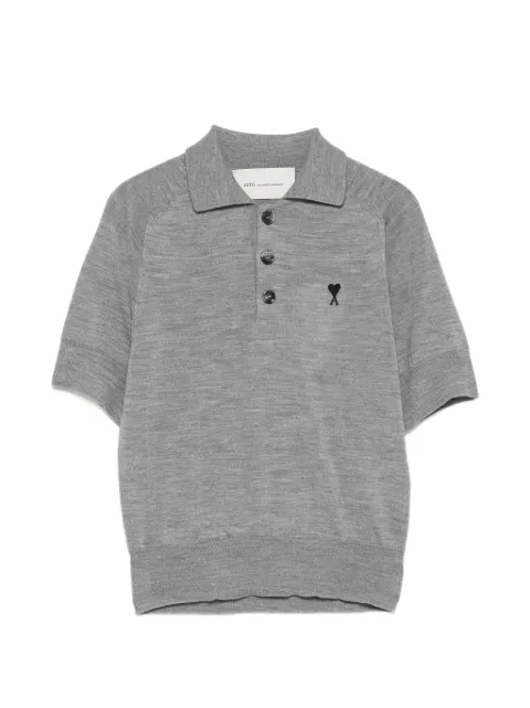AMI Paris logo-embroidered polo shirt