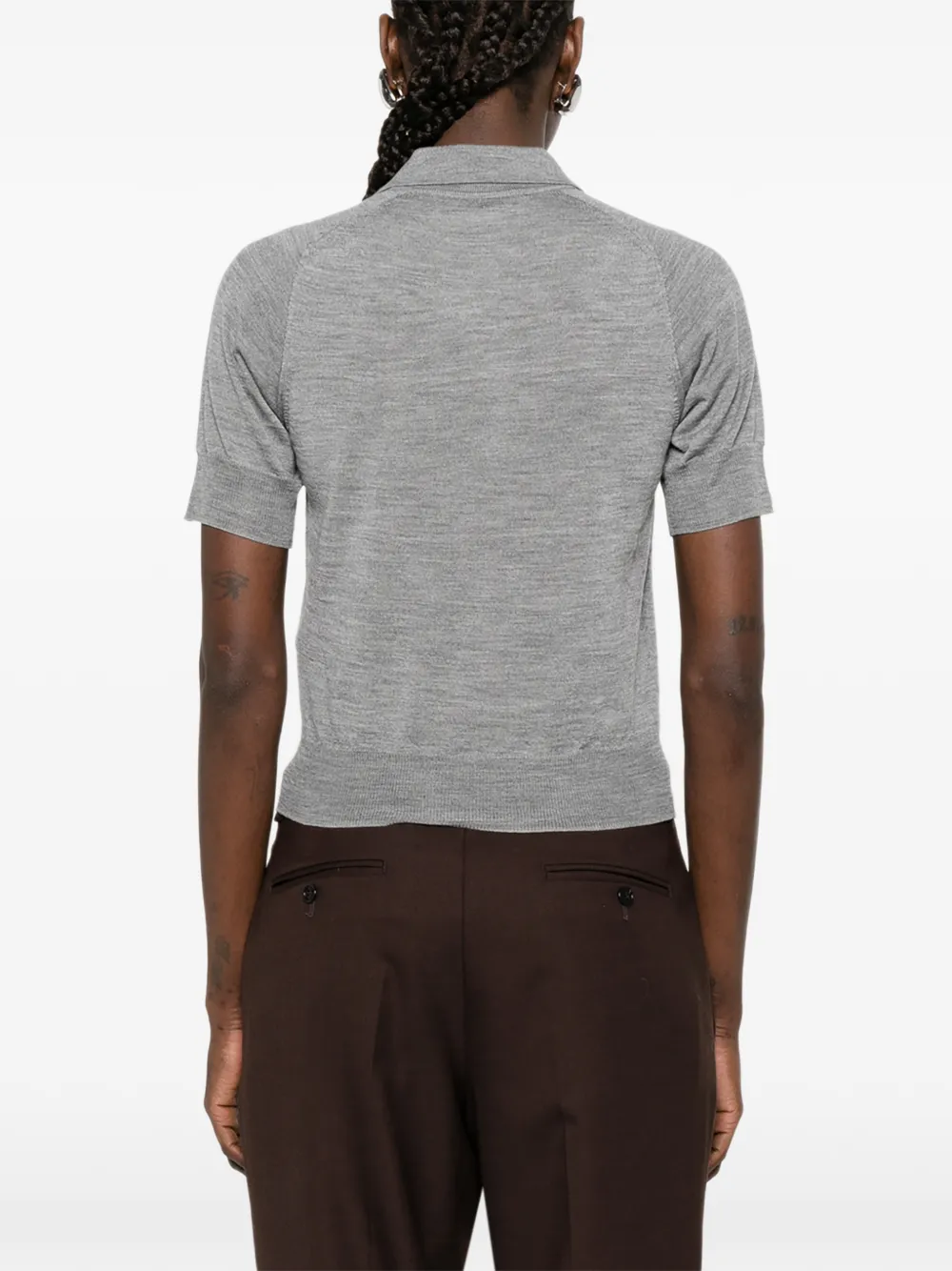 AMI Paris Poloshirt met geborduurd logo Grijs