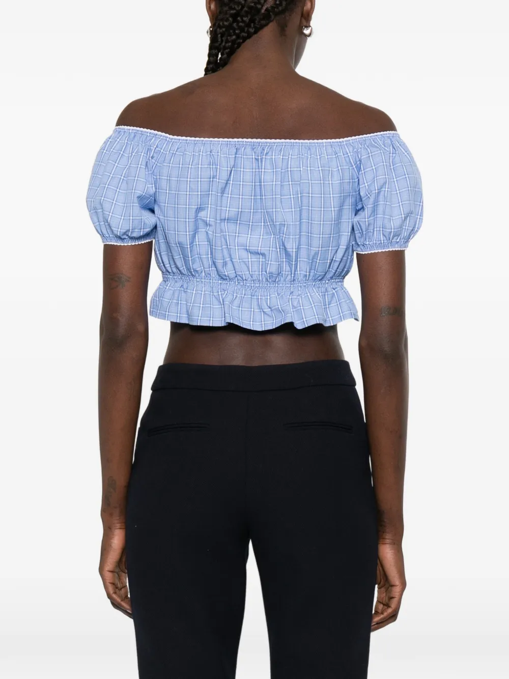 Miu Geruit overhemd Blauw