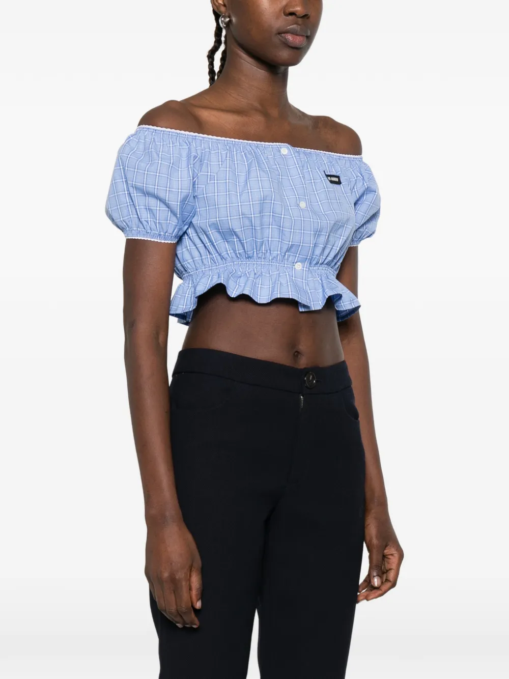 Miu Miu Checked Shirt - Blue 