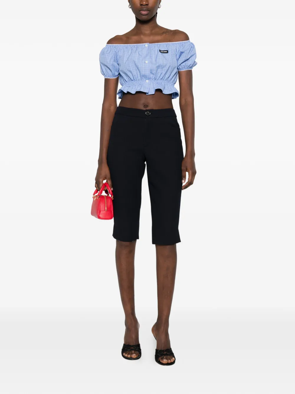  Miu Miu Checked Shirt - Blue 