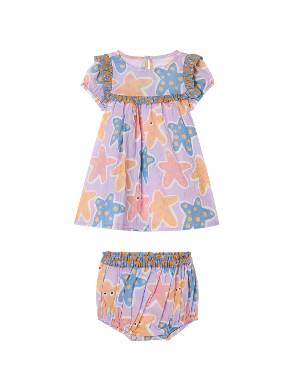 Stella McCartney Kids ruffled starfish-print blouse (set of two) - Viola