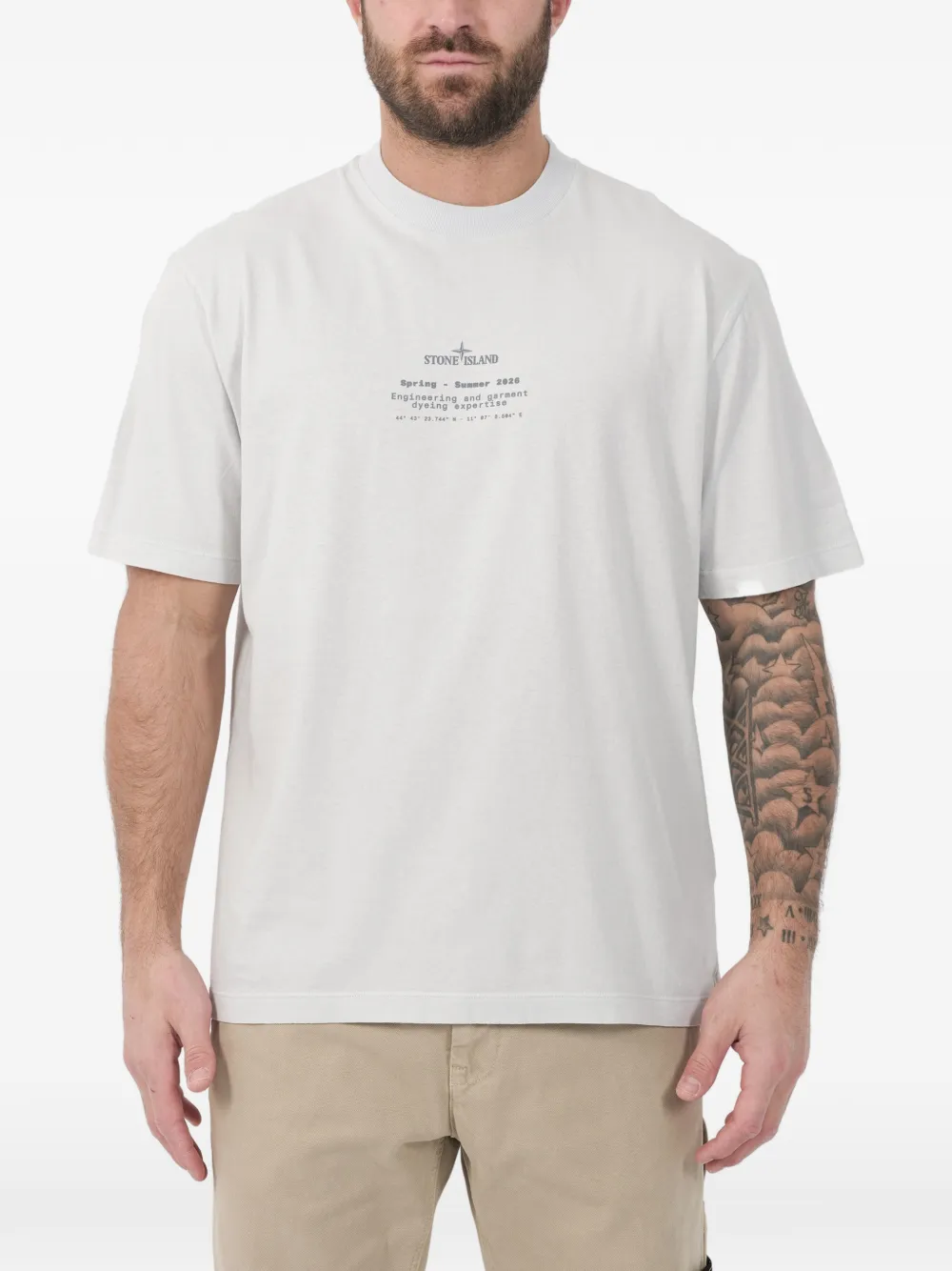 Stone Island logo-print T-shirt - Blu