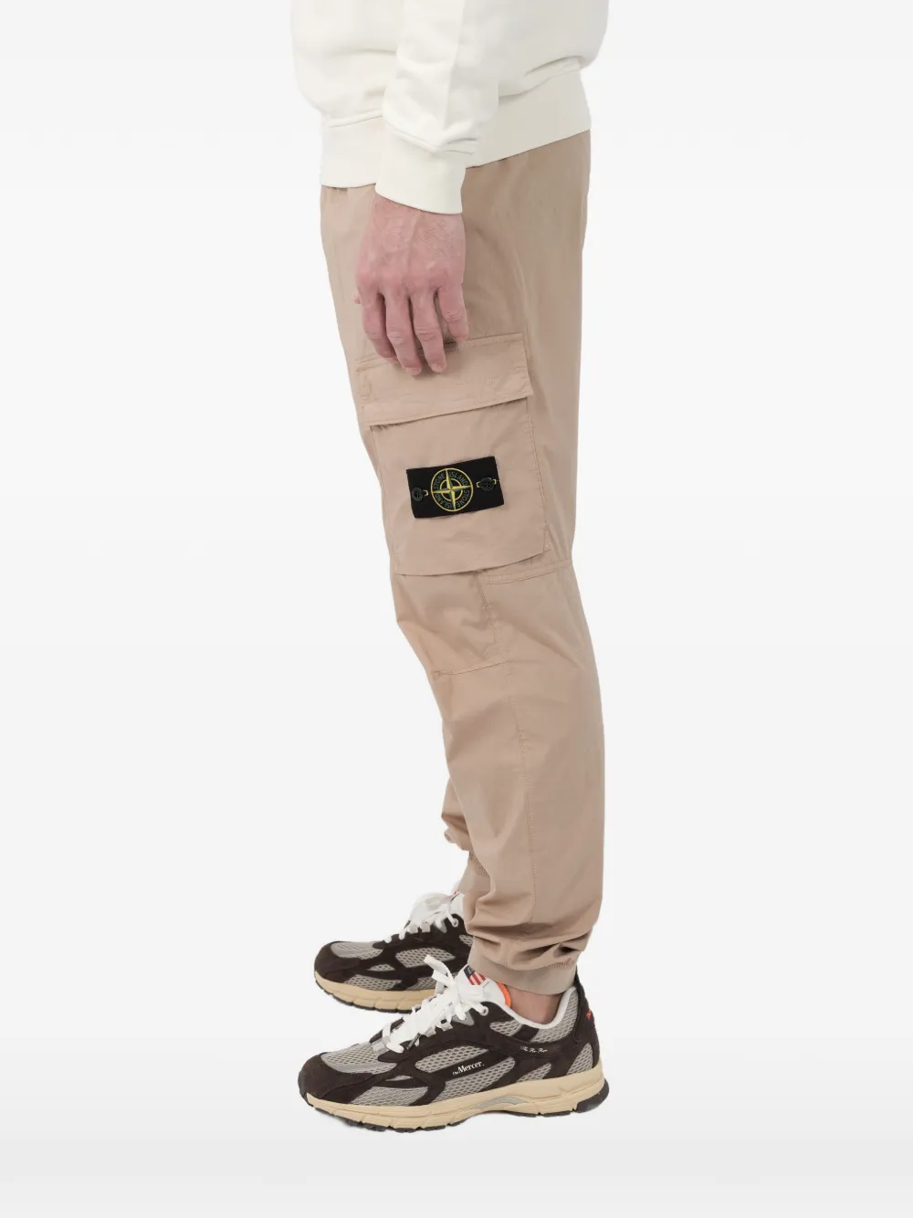 Stone Island Cargo broek met Compass-logopatch Beige