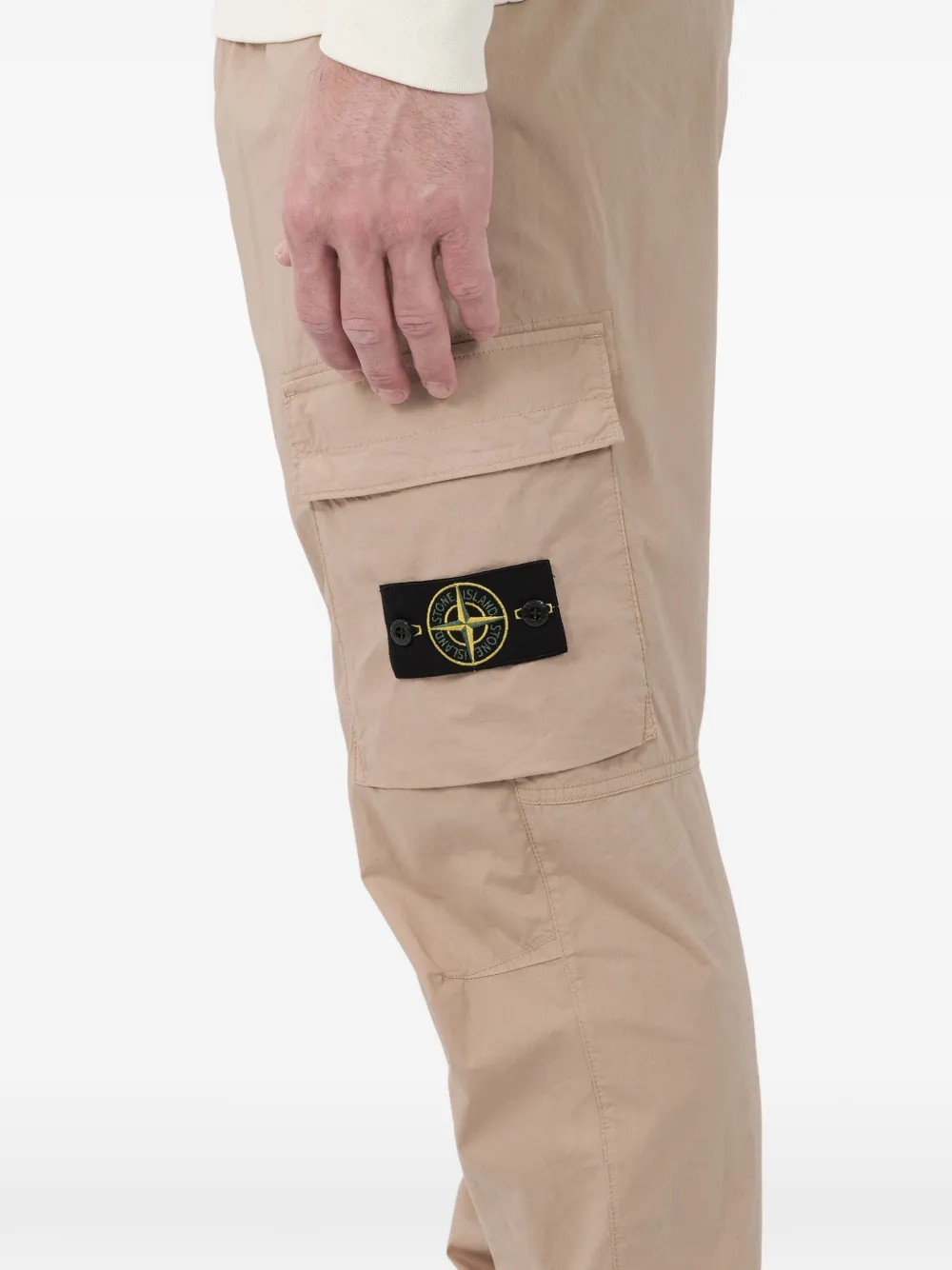 Stone Island Cargo broek met Compass-logopatch Beige